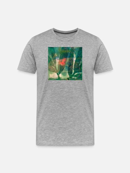 Abstract tropical plant art - Men's Premium Organic T-Shirt - heather grey