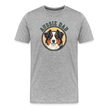 Aussie Dad Australian Shepherd for Dog Fathers - Men's Premium Organic T-Shirt - heather grey - Front - Damien (186cm)