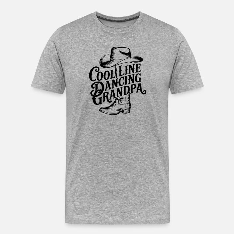 Linedance Opa cooler Line Dance Opa - Männer Premium Bio T-Shirt - Grau meliert