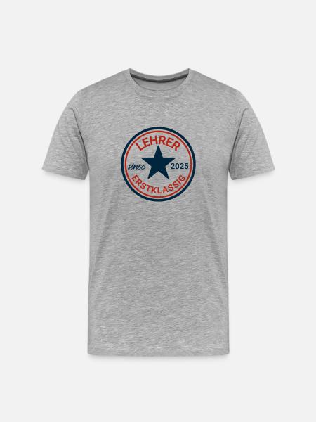 Lehrer Tattoo Design 2025 - Männer Premium Bio T-Shirt - Grau meliert