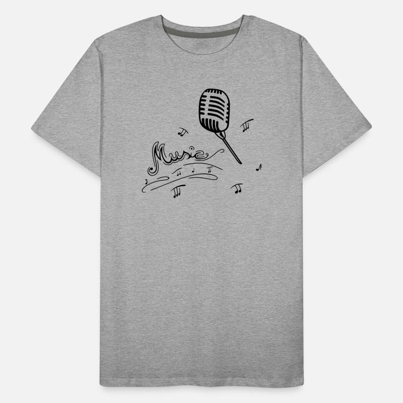 Retro microphone with music notes Men's Premium Organic T-Shirt