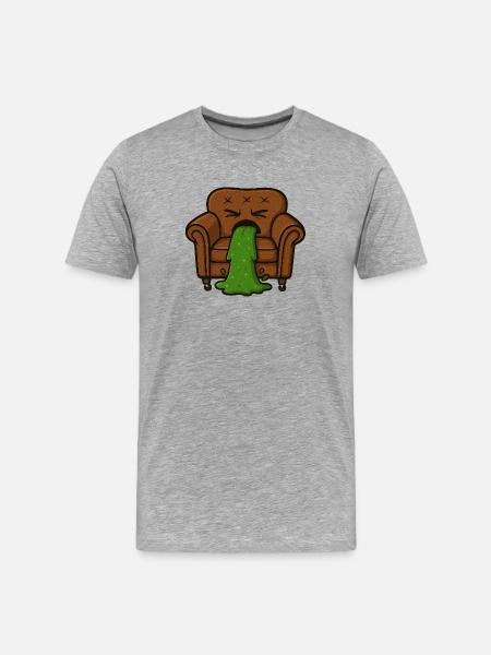 Couchi throws up - Men's Premium Organic T-Shirt - heather grey