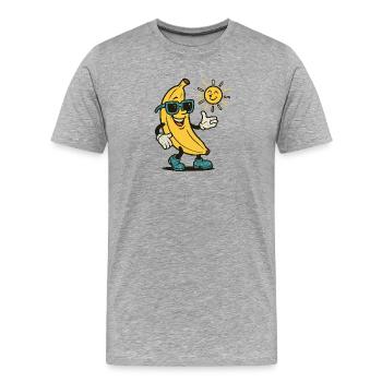 BANANA Walker - Männer Premium Bio T-Shirt - Grau meliert - Vorne - Damien (186cm)