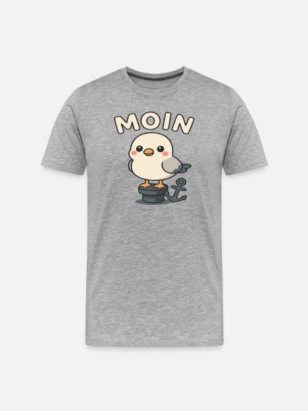 Moin - Design de mouette - T-shirt bio Premium Homme - gris chiné