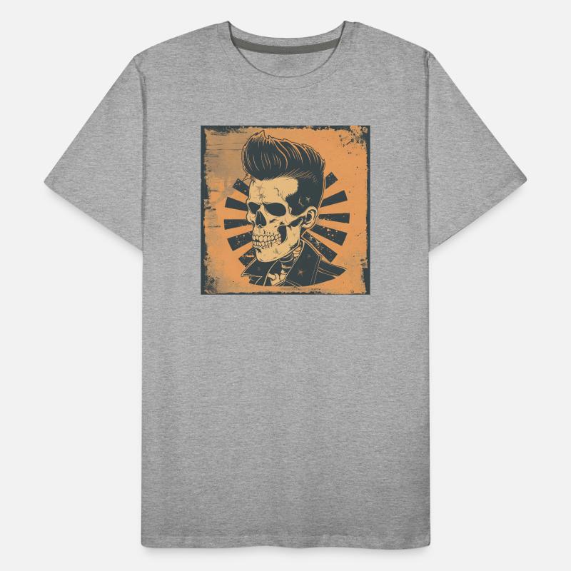 Crâne Branché avec Style Rockabilly T-shirt bio Premium Homme