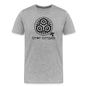 Psychedelischer Dreifaltigkeits-Kornkreis - Männer Premium Bio T-Shirt - Grau meliert - Vorne - Damien (186cm)