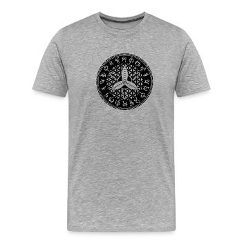 Blume des Lebens Motte Siegel - Männer Premium Bio T-Shirt - Grau meliert - Vorne - Damien (186cm)