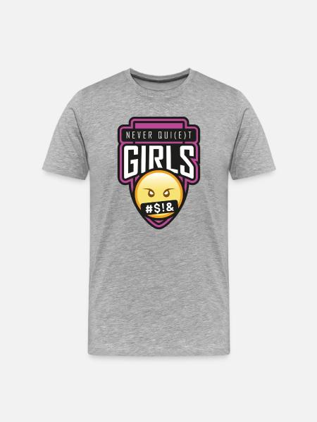 Never quiet Girls - Men's Premium Organic T-Shirt - heather grey
