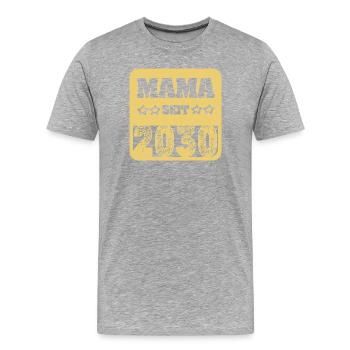 Mutti 2030 - Männer Premium Bio T-Shirt - Grau meliert - Vorne - Damien (186cm)