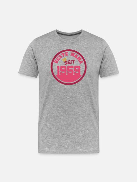 Mama 1959 - Männer Premium Bio T-Shirt - Grau meliert