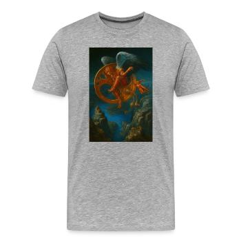 Fantasy Mechanical Flying Creature Design - Men's Premium Organic T-Shirt - heather grey - Front - Damien (186cm)