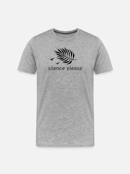 Silence please rest print design - Men's Premium Organic T-Shirt - heather grey