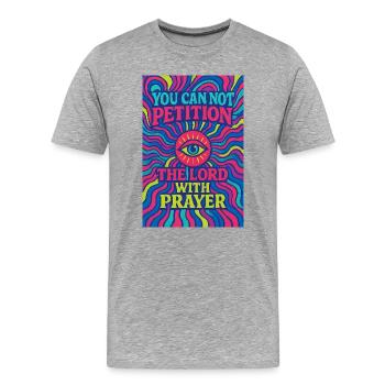 Prayer 1 - Men's Premium Organic T-Shirt - heather grey - Front - Damien (186cm)