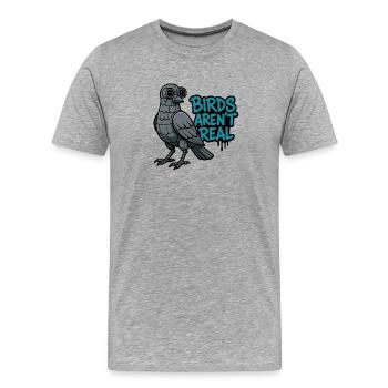 Birds Aren’t Real Roboter Vogel - Männer Premium Bio T-Shirt - Grau meliert - Vorne - Damien (186cm)