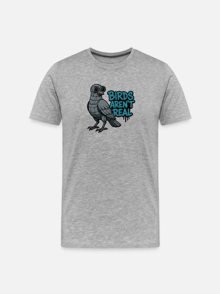 Birds Aren't Real Robot Bird - Men's Premium Organic T-Shirt - heather grey