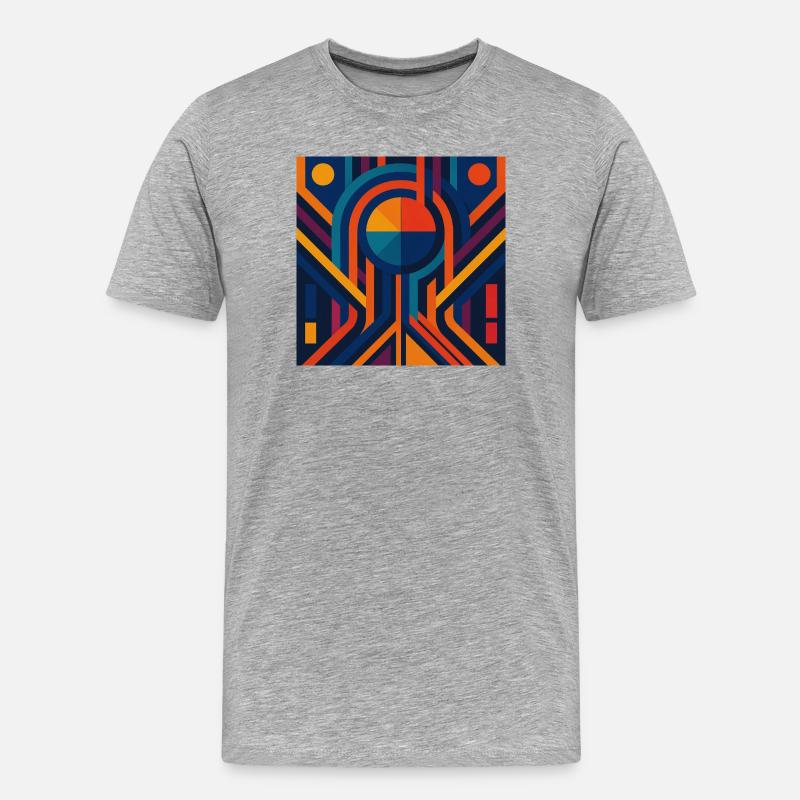Lebendiges geometrisch-abstraktes Design - Männer Premium Bio T-Shirt - Grau meliert