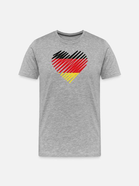 Abstract German Flag Heart Design - Men's Premium Organic T-Shirt - heather grey