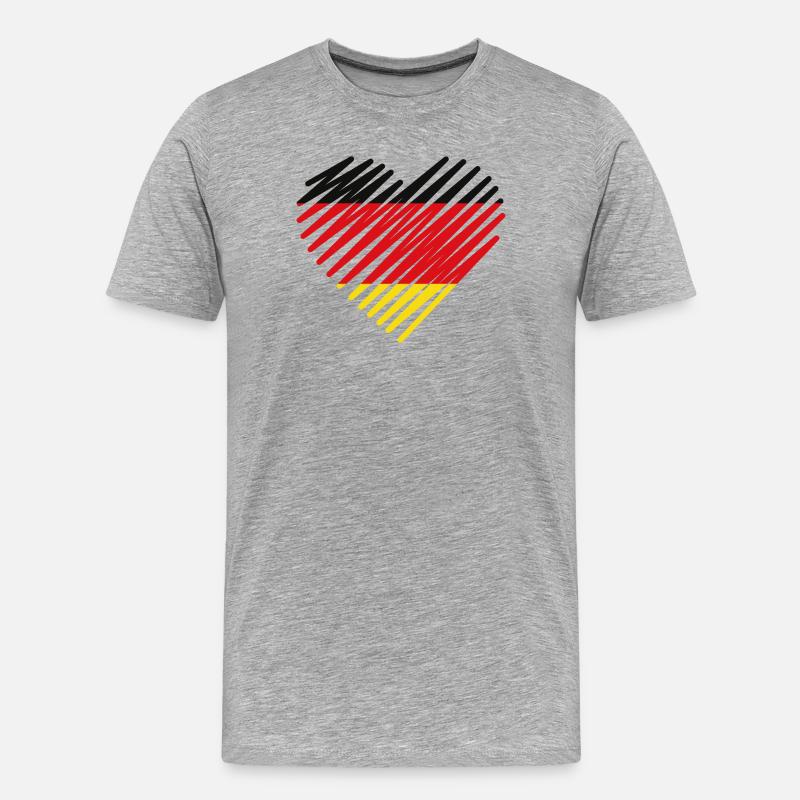Abstrakte deutsche Flagge Herz Design - Männer Premium Bio T-Shirt - Grau meliert