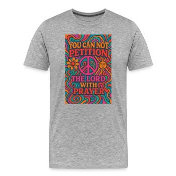 Prayer 2 - Men's Premium Organic T-Shirt - heather grey - Front - Damien (186cm)