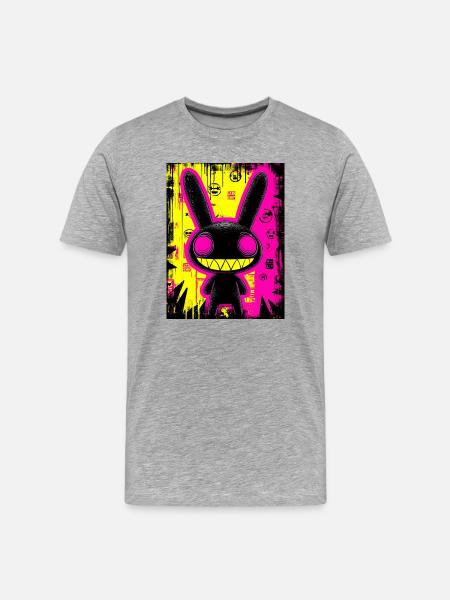 Urban Neon Bunny - Men's Premium Organic T-Shirt - heather grey