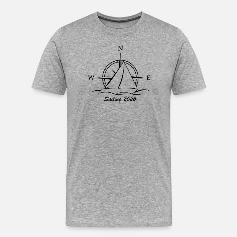 Sailing 2026 - Männer Premium Bio T-Shirt - Grau meliert