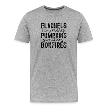 Halloween-Kürbis-Jubel - Männer Premium Bio T-Shirt - Grau meliert - Vorne - Damien (186cm)