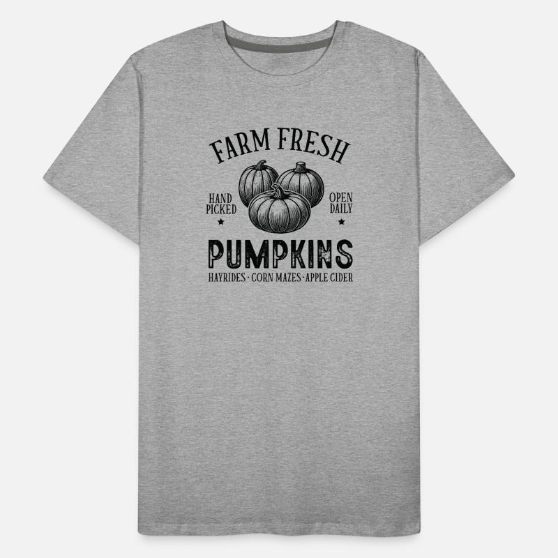 Autumn Pumpkins with Rustic Style Men's Premium Organic T-Shirt
