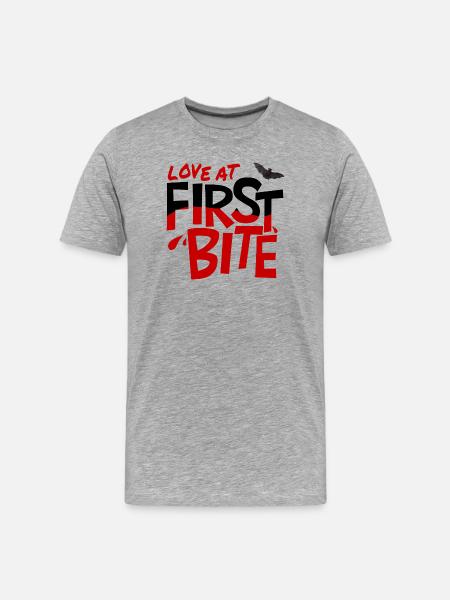Love_at_first_bite - Men's Premium Organic T-Shirt - heather grey
