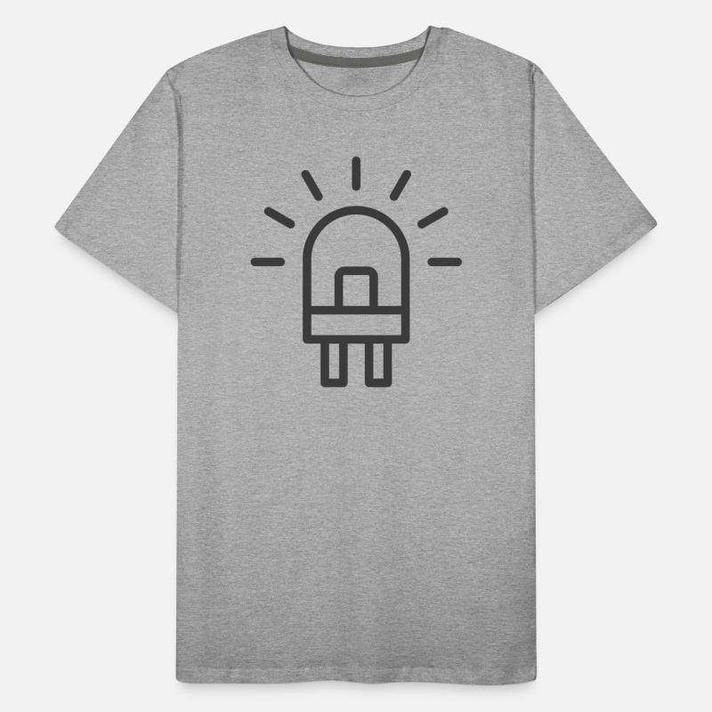 LED Light Bulb Line Icon Men's Premium Organic T-Shirt