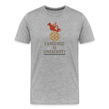 Revitalisation des langues autochtones Locuteurs natifs - T-shirt bio Premium Homme - gris chiné - Devant - Damien (186cm)