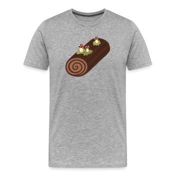 Bûche De Noël - Men's Premium Organic T-Shirt - heather grey - Front - Damien (186cm)