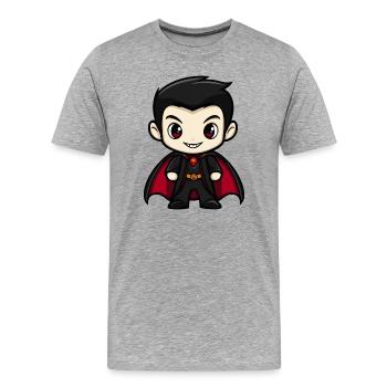 Vampire Comic - Men's Premium Organic T-Shirt - heather grey - Front - Damien (186cm)