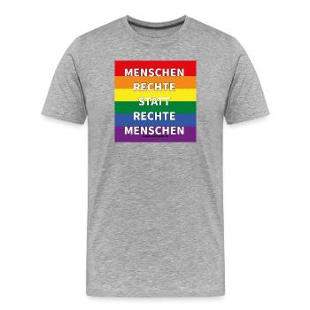 Human rights instead of right-wing people - Men's Premium Organic T-Shirt - heather grey - Front - Damien (186cm)
