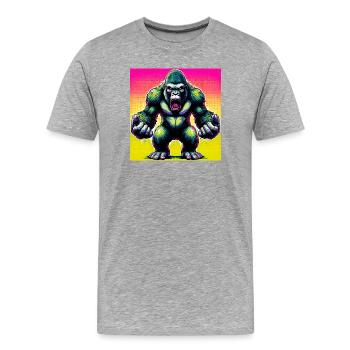 gorilla - Men's Premium Organic T-Shirt - heather grey - Front - Damien (186cm)