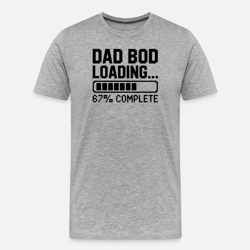 Papa Bod Loading - Männer Premium Bio T-Shirt - Grau meliert