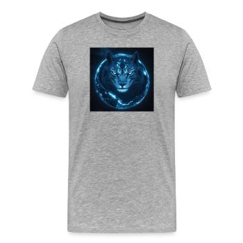 Leuchtender Tiger und nachtaktiver Kosmos - Männer Premium Bio T-Shirt - Grau meliert - Vorne - Damien (186cm)