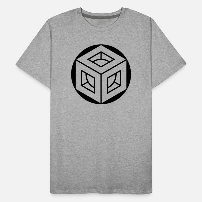 Design du crop circle cube de Metatron T-shirt bio Premium Homme
