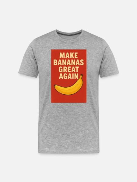 Humorous slogan with vibrant banana - Men's Premium Organic T-Shirt - heather grey