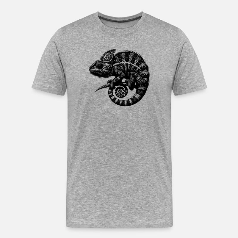 Tropisches Echsenwunder Exotische Echse - Männer Premium Bio T-Shirt - Grau meliert
