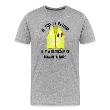 Demonstration - Männer Premium Bio T-Shirt - Grau meliert - Vorne - Damien (186cm)