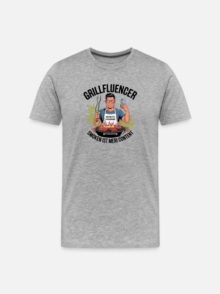 Lounge Grillmeister T-Shirt - Men's Premium Organic T-Shirt - heather grey