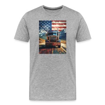 camion - T-shirt bio Premium Homme - gris chiné - Devant - Damien (186cm)