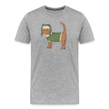 Chat-pka - Men's Premium Organic T-Shirt - heather grey - Front - Damien (186cm)