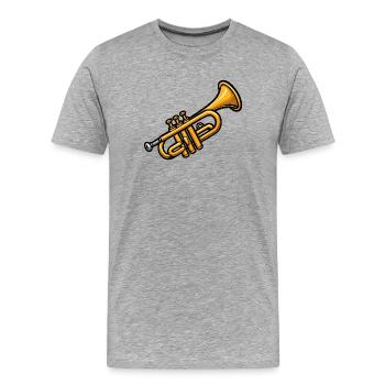 Music Lover Trumpet Design - Men's Premium Organic T-Shirt - heather grey - Front - Damien (186cm)