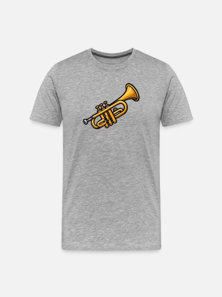 Music Lover Trumpet Design - Men's Premium Organic T-Shirt - heather grey