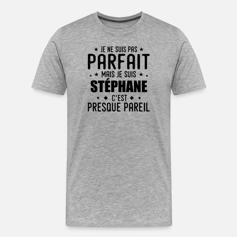 Stéphane: authentisch, unvollkommen, oben, perfekt - Männer Premium Bio T-Shirt - Grau meliert
