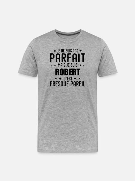 Robert: authentic, imperfect, top, perfection - Men's Premium Organic T-Shirt - heather grey