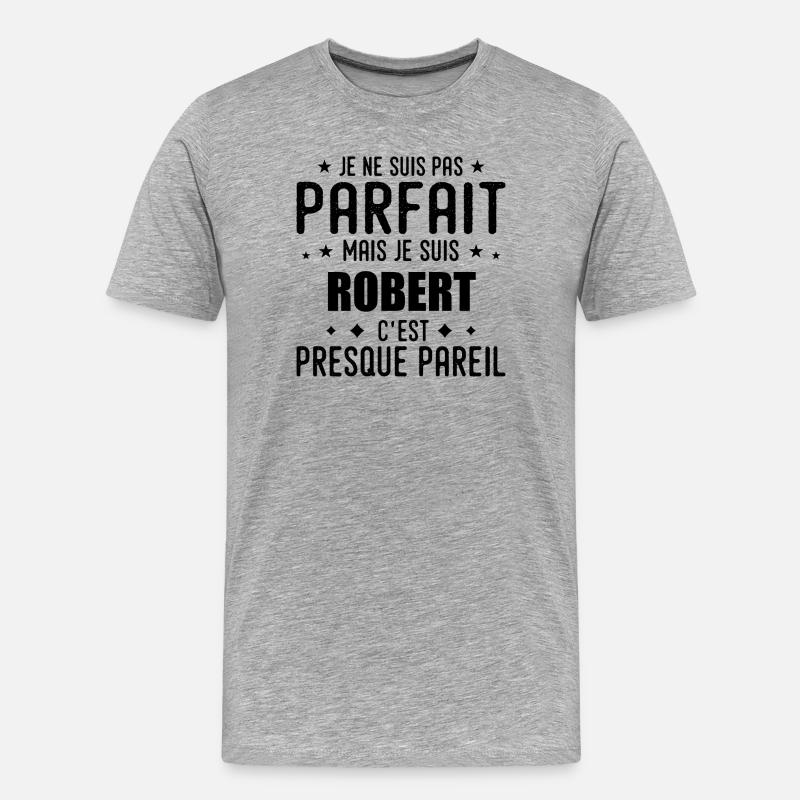 Robert: authentisch, unvollkommen, oberflächlich, perfekt - Männer Premium Bio T-Shirt - Grau meliert