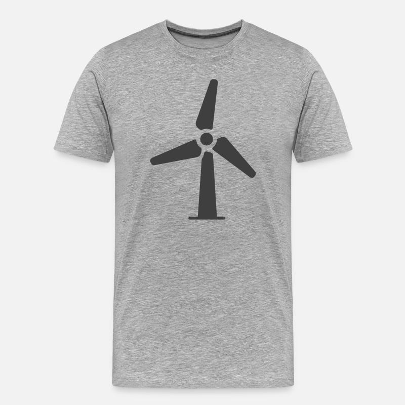 Windturbinen-Icon-Logo - Männer Premium Bio T-Shirt - Grau meliert