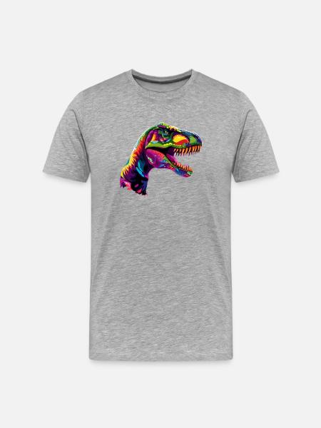 T-Rex Tyrannosaurus Rex Dino Daddy Dinosaur - Men's Premium Organic T-Shirt - heather grey